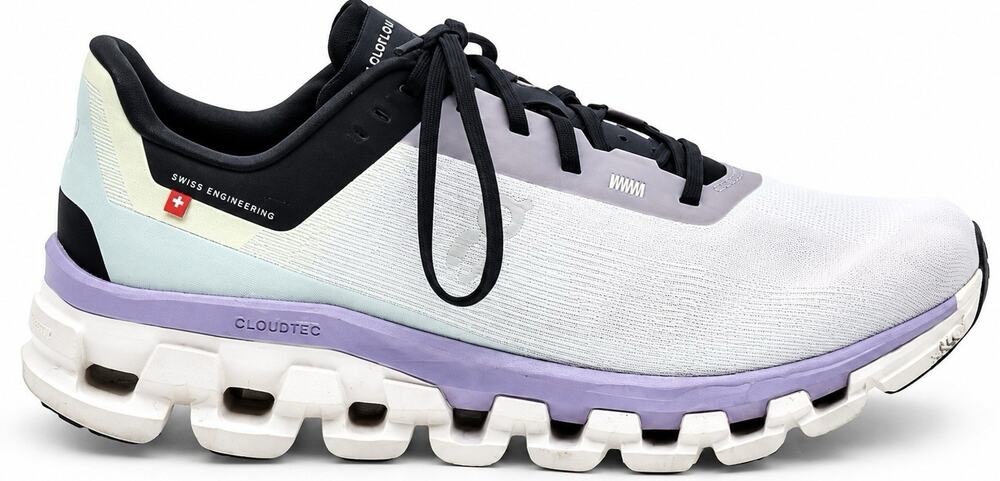 On Cloud Cloudflow Women’s Running Shoes Size 8.5 White Gray Lavender CloudTec